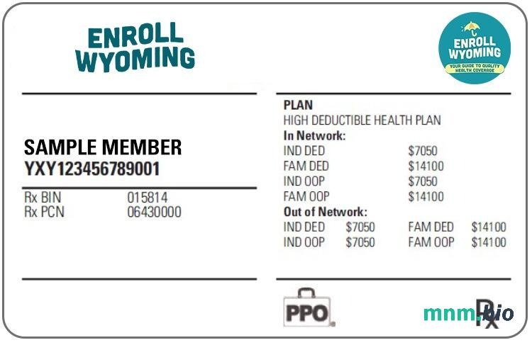 Wyoming karta ubezpieczenia zdrowotnego edytowalny szablon